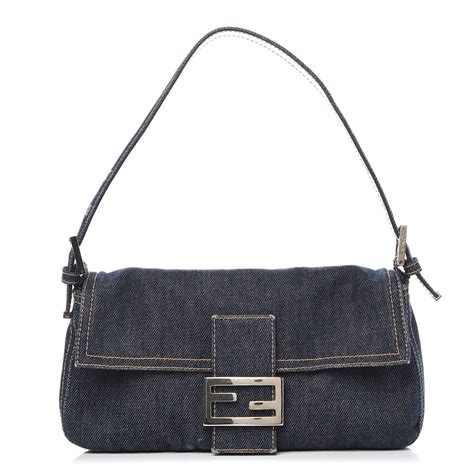 vintage fendi denim baguette